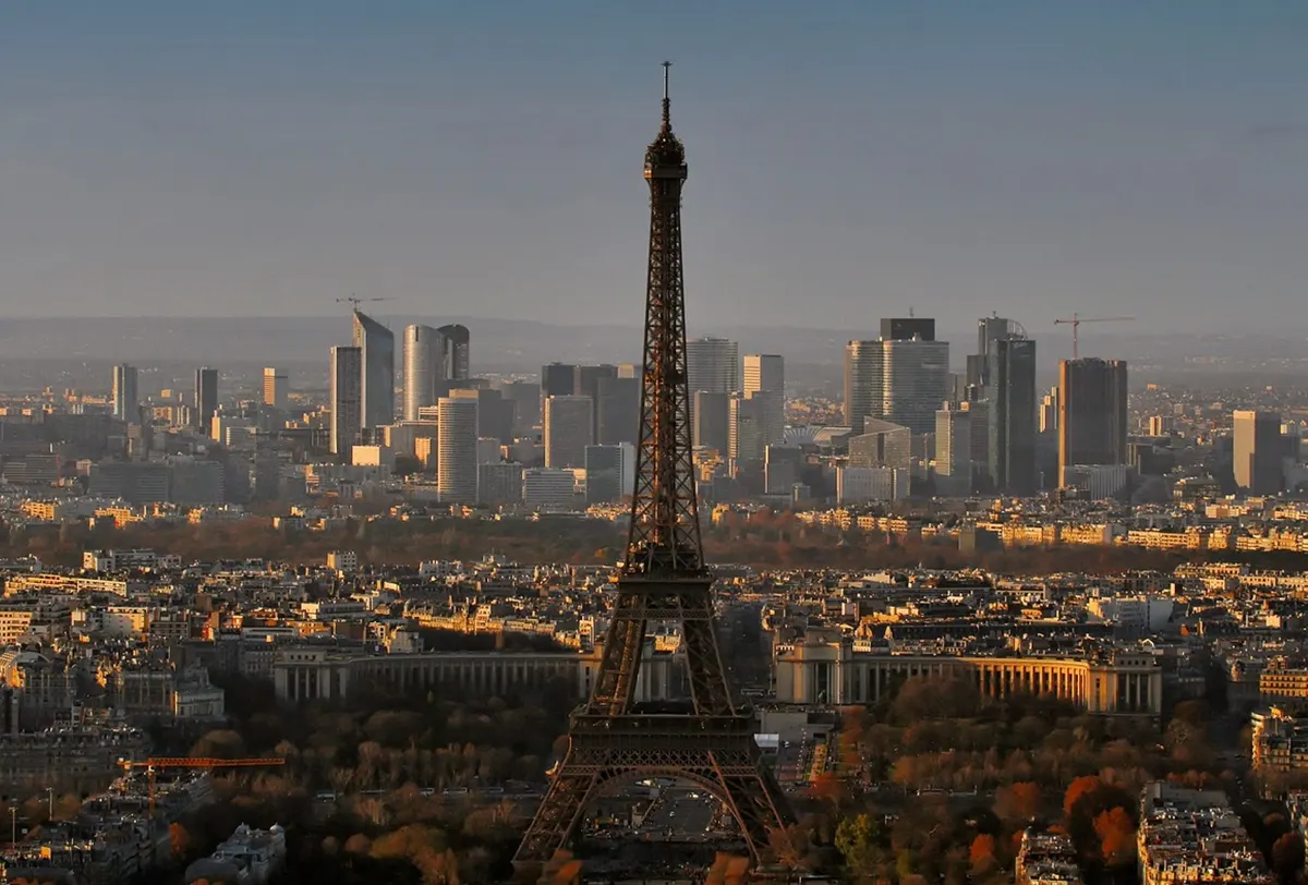 Panorama of the Paris skyline with the Eiffel Tower